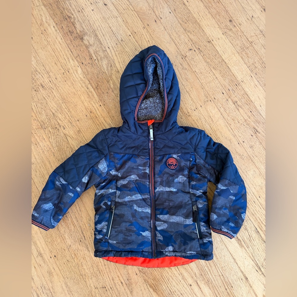 Gerry fleece lined puffer with hood blue camo